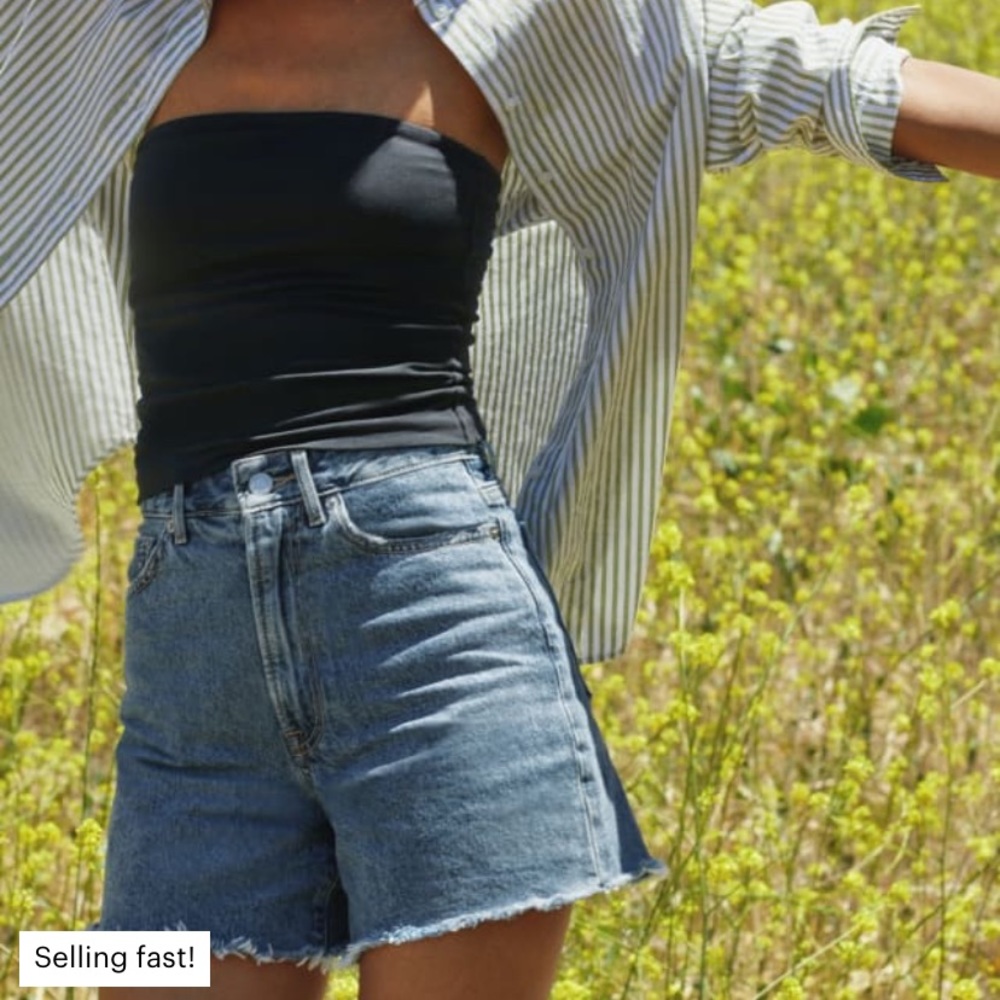 Everlane A-Line Denim Short Medium Indigo